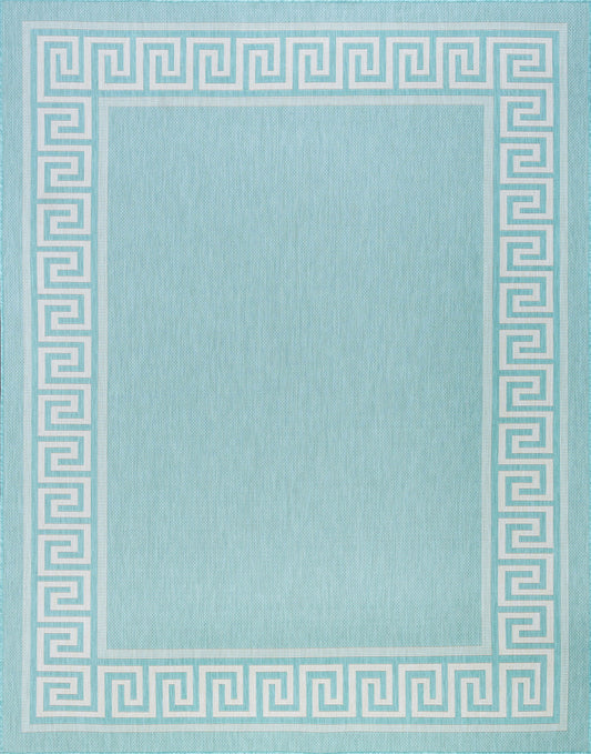 Tayse Greek Key Area Rug ECO10-Giovanna Transitional Flat Weave Indoor/Outdoor Polypropylene
