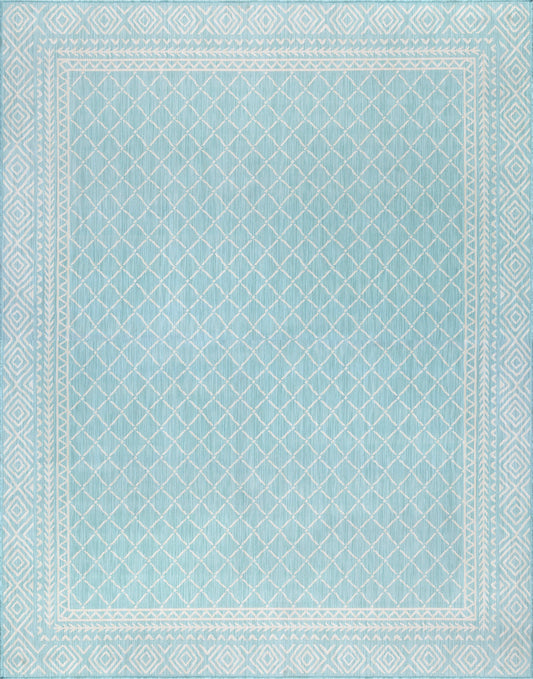 Tayse Diamond Area Rug ECO21-Eileen Transitional Flat Weave Indoor/Outdoor Polypropylene