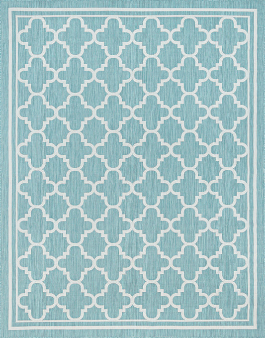 Tayse Geometric Area Rug ECO13-Shaila Transitional Flat Weave Indoor/Outdoor Polypropylene