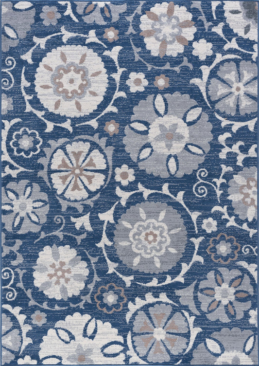 Tayse Floral Area Rug MDN31-Wendy Transitional Cut Pile Indoor Polypropylene