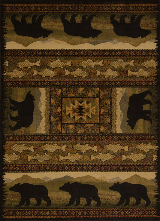 750-Black_Bears Synthetic Blend Indoor Area Rug by United Weavers