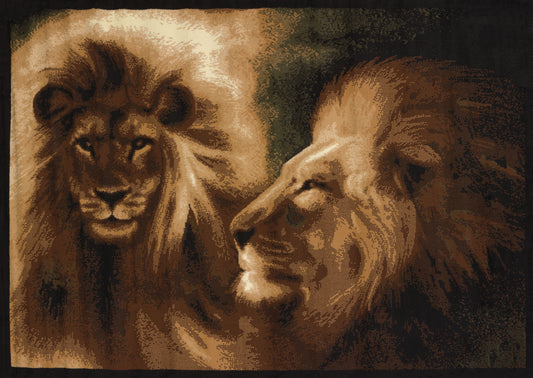 910-Lion Profile Synthetic Blend Indoor Area Rug by United Weavers