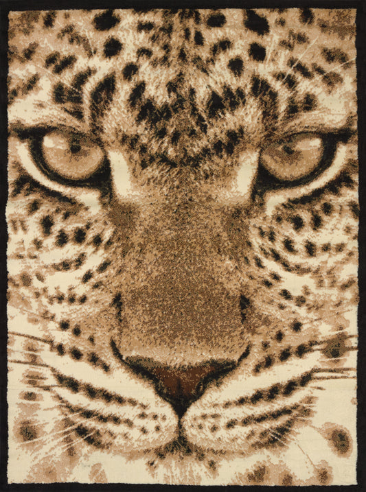 910-Leopard Face Synthetic Blend Indoor Area Rug by United Weavers | Area Rug
