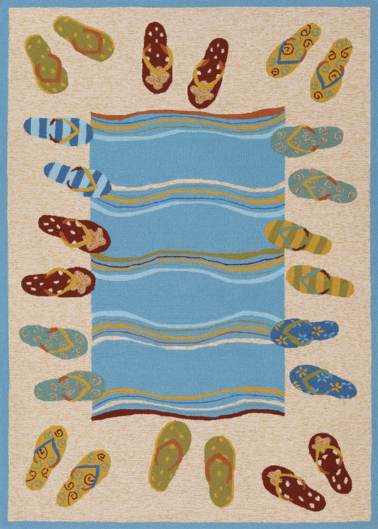 OUTDOOR ESCAPE 2128 HAND-HOOKED Synthetic Blend Indoor/Outdoor  Area Rug By Couristan Rugs