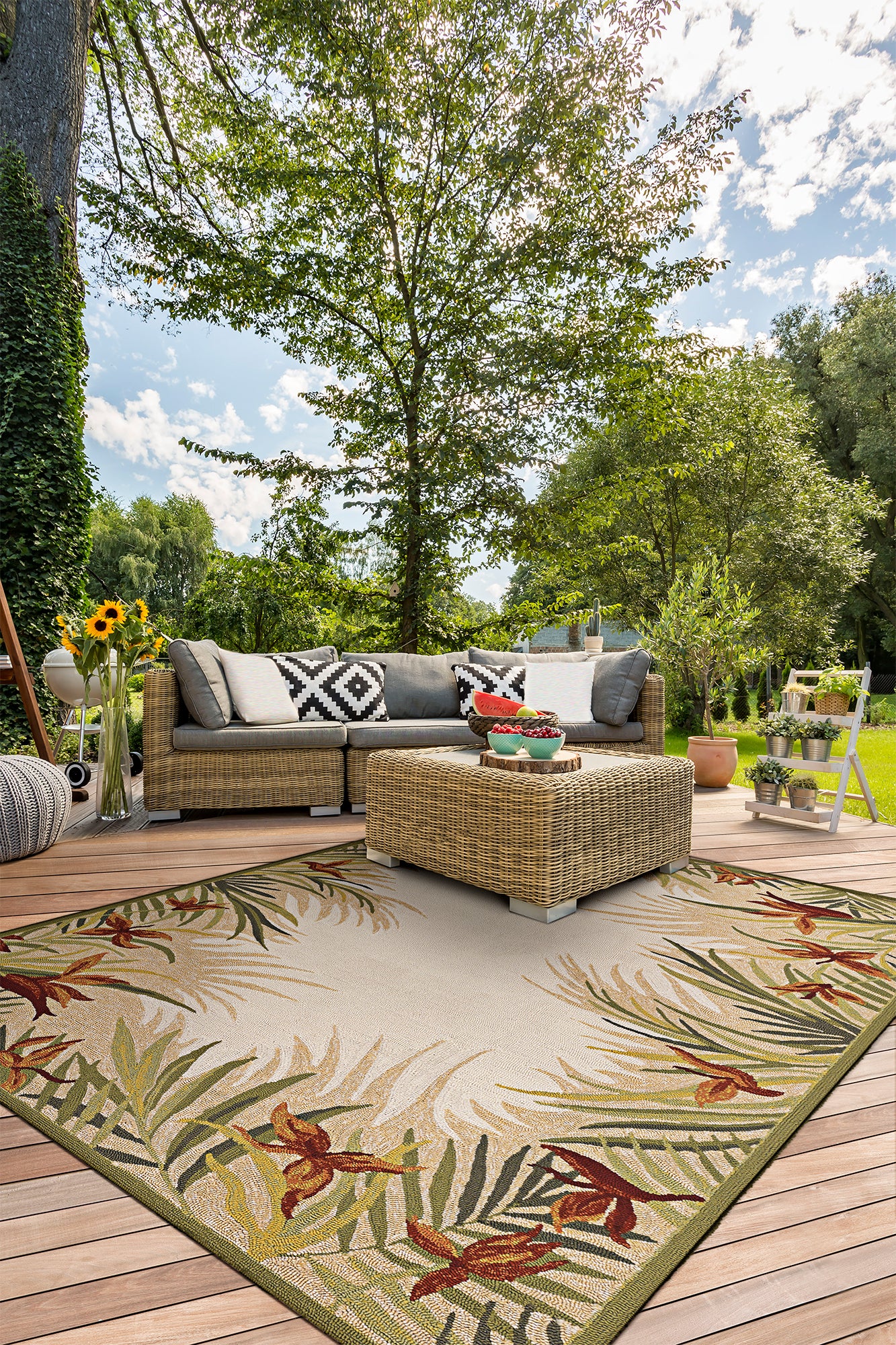 COVINGTON 2129 HAND-HOOKED Synthetic Blend Indoor/Outdoor  Area Rug By Couristan Rugs