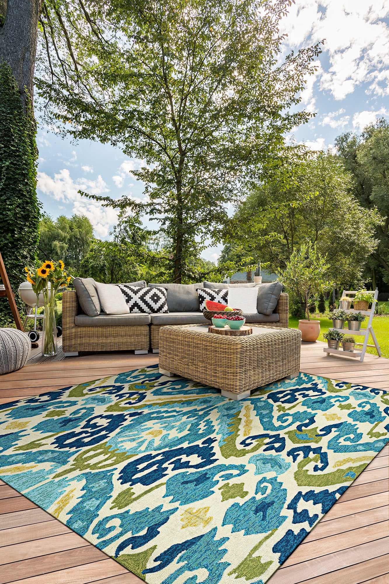 COVINGTON 2263 HAND-HOOKED Synthetic Blend Indoor/Outdoor  Area Rug By Couristan Rugs