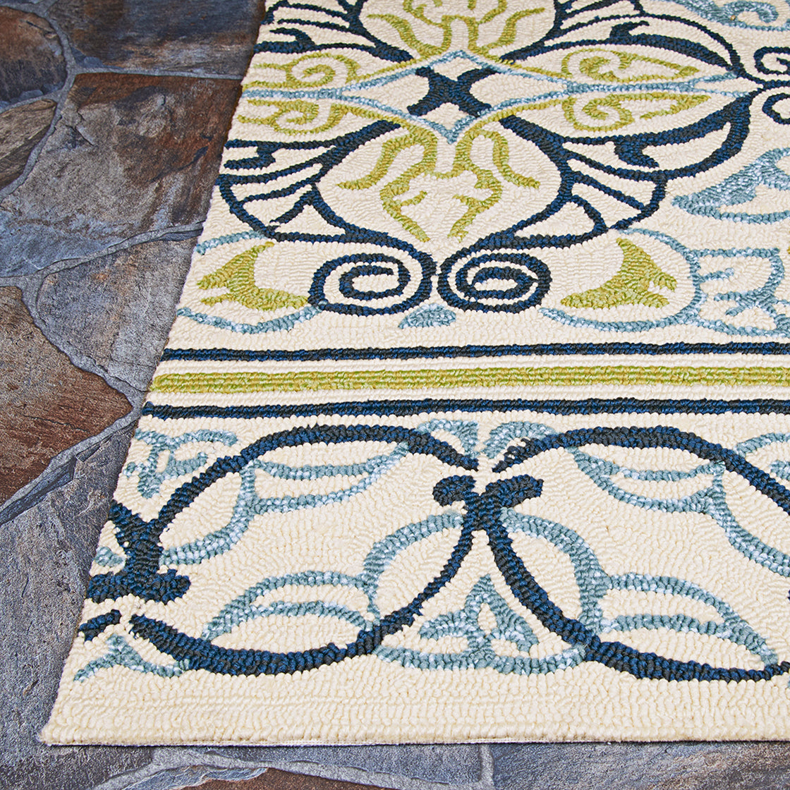 COVINGTON 3037 HAND-HOOKED Synthetic Blend Indoor/Outdoor  Area Rug By Couristan Rugs