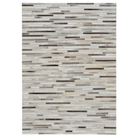 Laramie-Braided Stripe Leather Indoor Area Rug by Capel Rugs