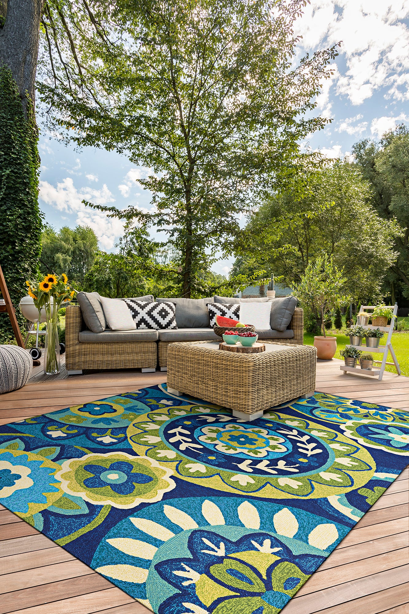 COVINGTON 3778 HAND-HOOKED Synthetic Blend Indoor/Outdoor  Area Rug By Couristan Rugs