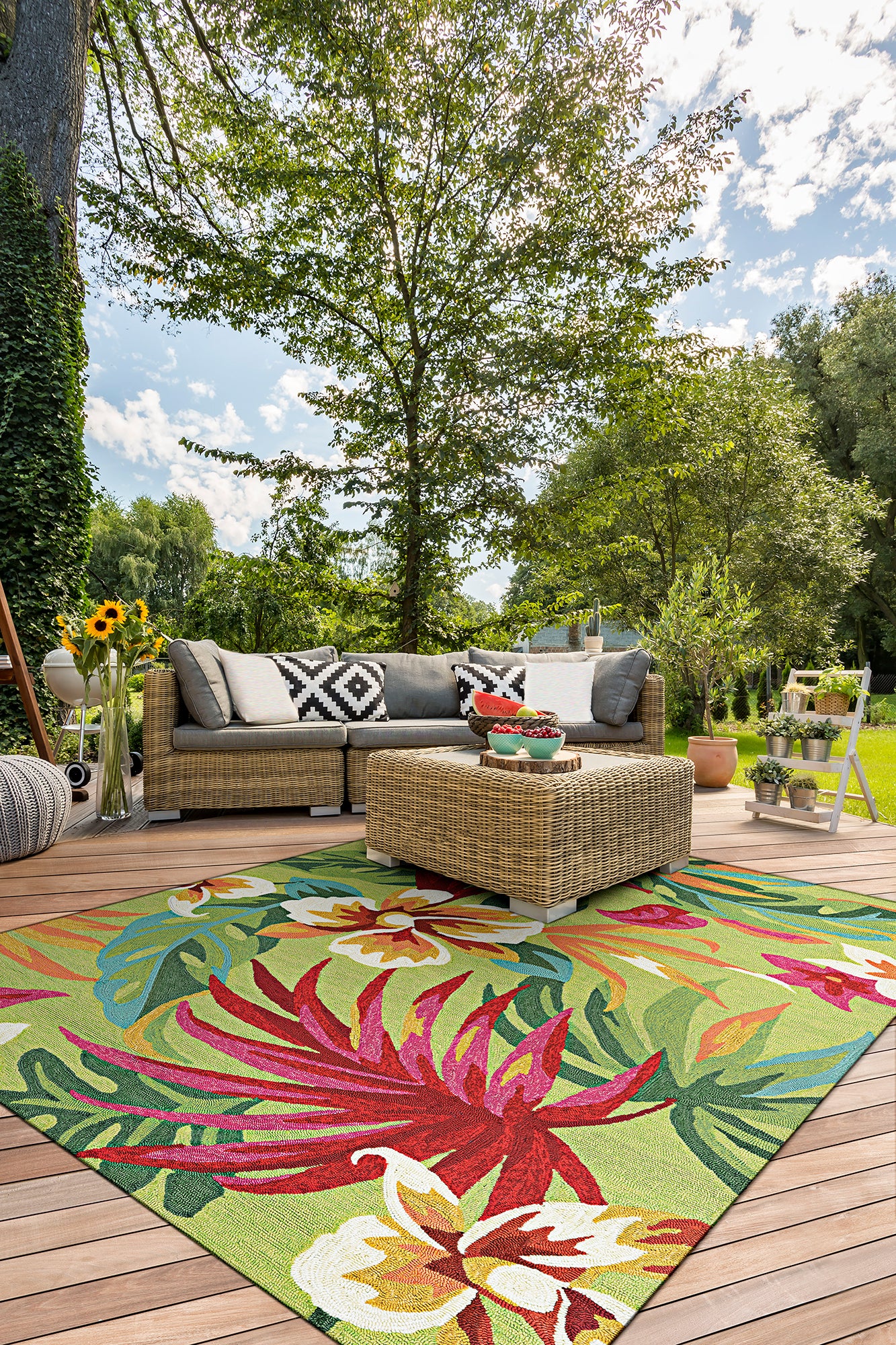 COVINGTON 4098 HAND-HOOKED Synthetic Blend Indoor/Outdoor  Area Rug By Couristan Rugs