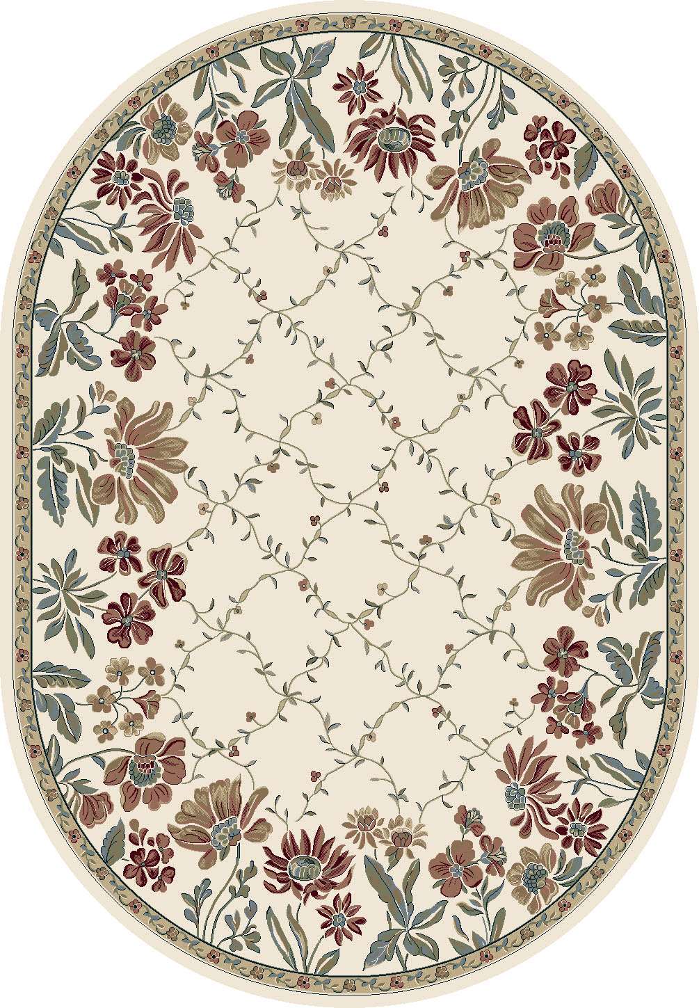 Dynamic ANCIENT GARDEN 57084 Machine-Made  Floral Transitional Area Rug