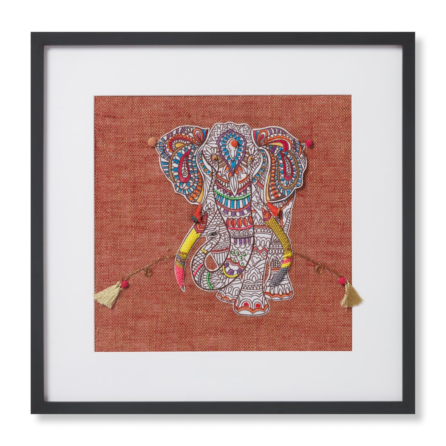 Loloi Pachyderm PACHY Embroidered Illustrative Wall Art by Loloi