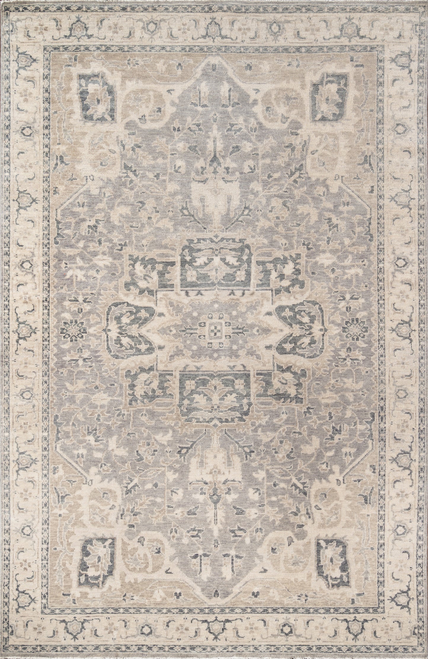 Momeni Banaras Medallion Hand Knotted Traditional Rectangle Indoor Area Rug