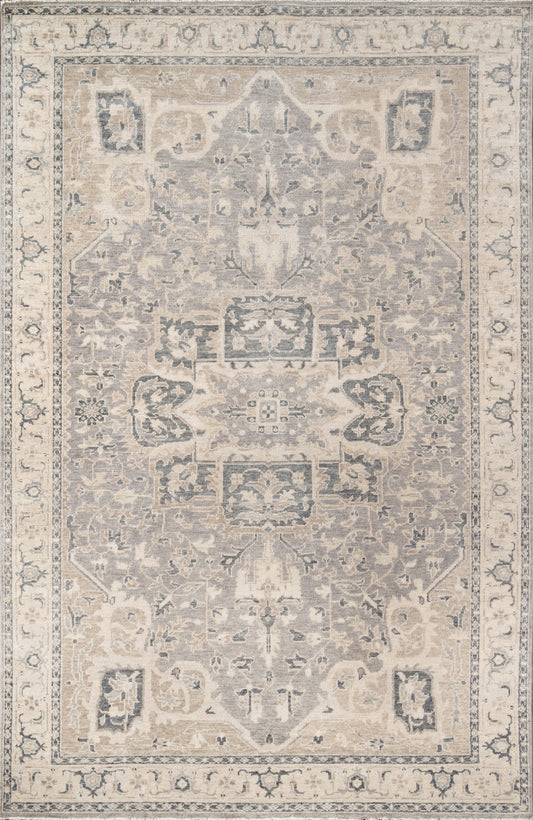 Momeni Banaras Medallion Hand Knotted Traditional Rectangle Indoor Area Rug