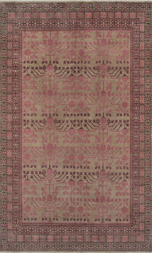 Momeni Banaras Oriental Hand Knotted Traditional Rectangle Indoor Area Rug