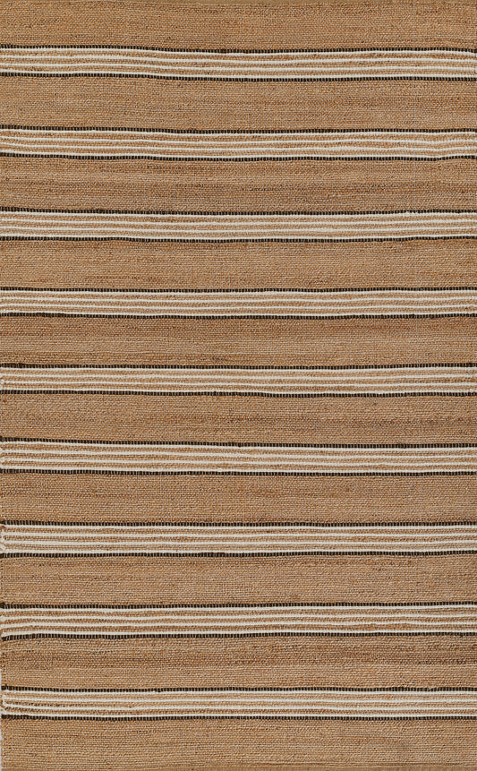 Momeni Chestnut Striped Hand Woven Contemporary Rectangle Indoor Area Rug