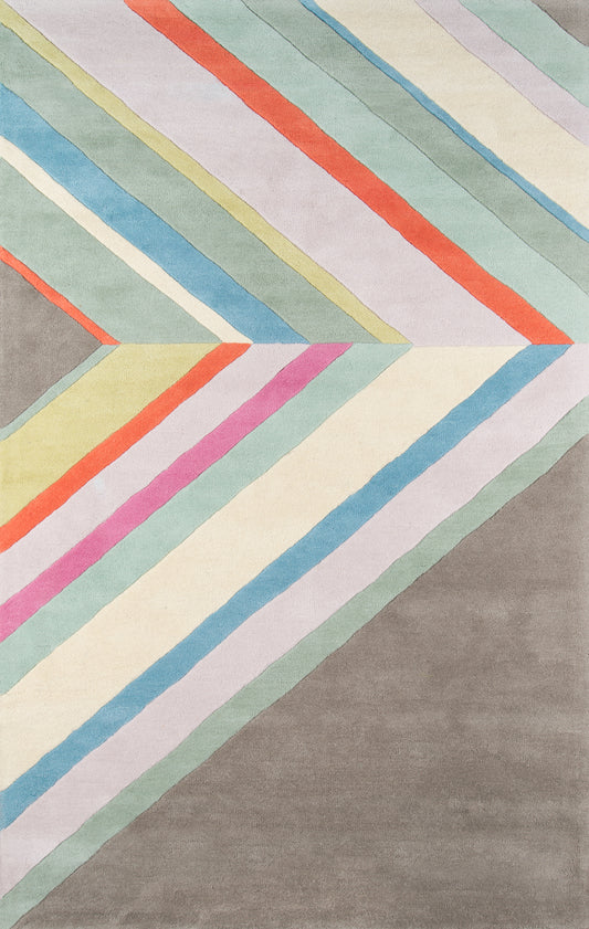 Momeni Delmar Striped Hand Tufted Contemporary Rectangle Indoor Area Rug