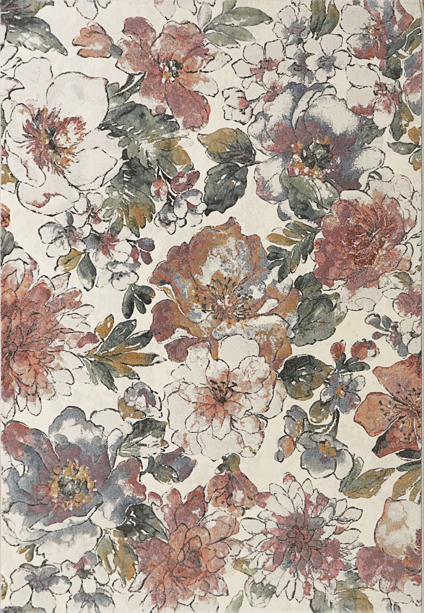 Dynamic ECLIPSE 63528 Machine-Made  Floral Contemporary Area Rug | Area Rug