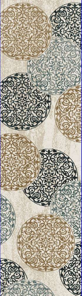 Dynamic MELODY 985014 Machine-Made Medallion/Damask Transitional Area Rug