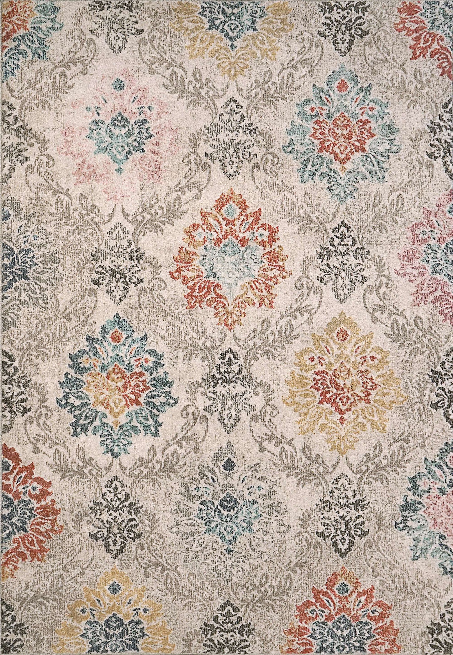 Dynamic SOMA 6198 Machine-Made Damask Transitional Area Rug