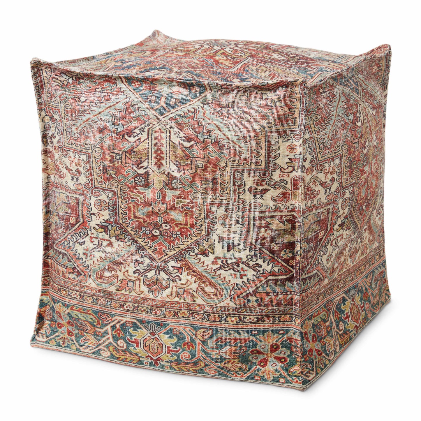 Loloi Poufs LPF0024 Machine Woven Traditional Pouf by Loloi