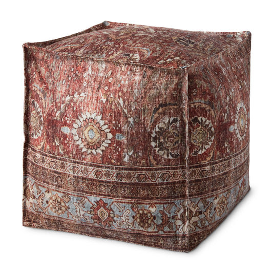 Loloi Poufs PF0006 Machine Woven Traditional Pouf by Loloi
