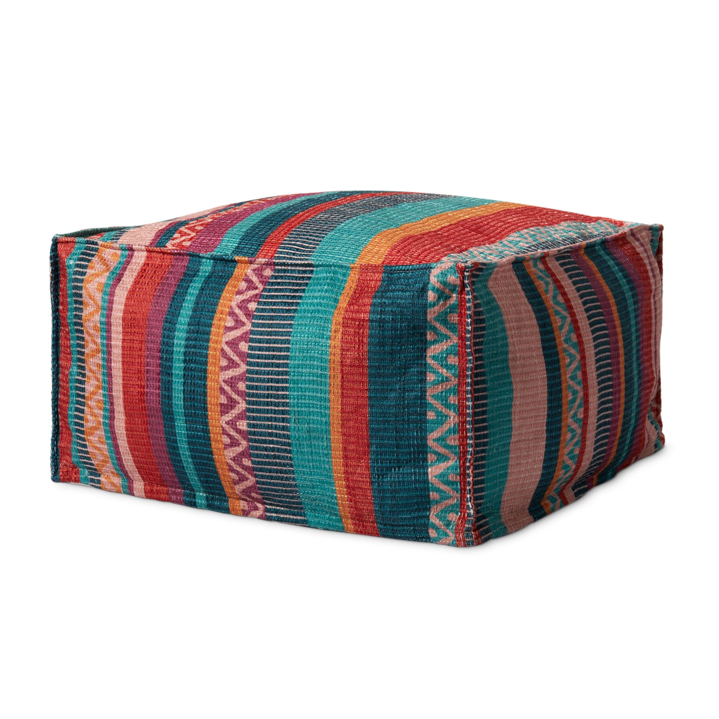 Loloi Poufs PF0011 Machine Woven Global/Ethnic Pouf by Loloi