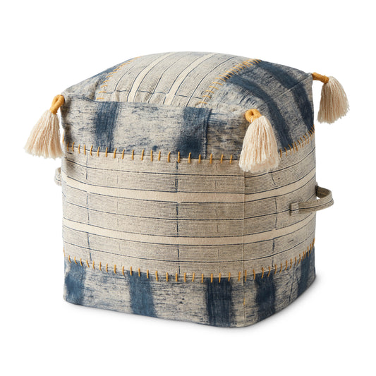 Loloi Poufs PF0009 Handcrafted Global/Ethnic Pouf by Loloi
