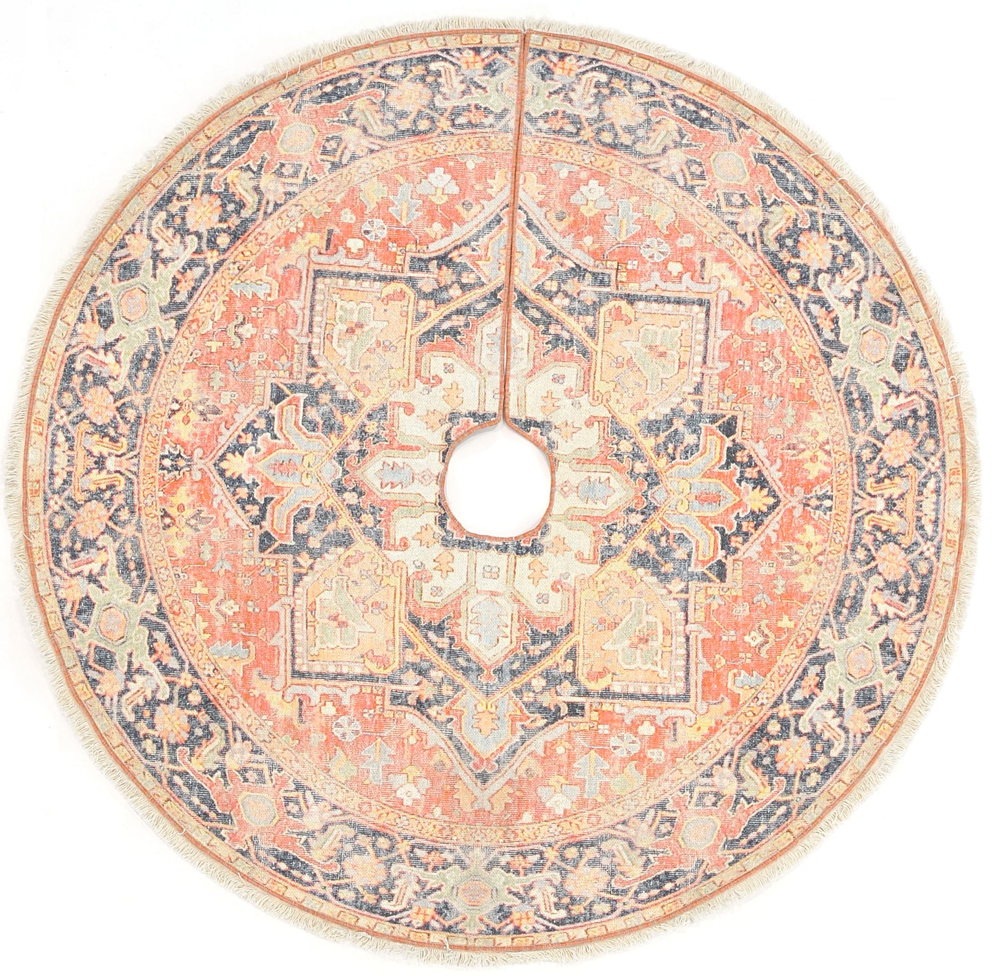 Momeni Vintage Tree Skirt Medallion Machine Made Traditional Round Indoor Area Rug