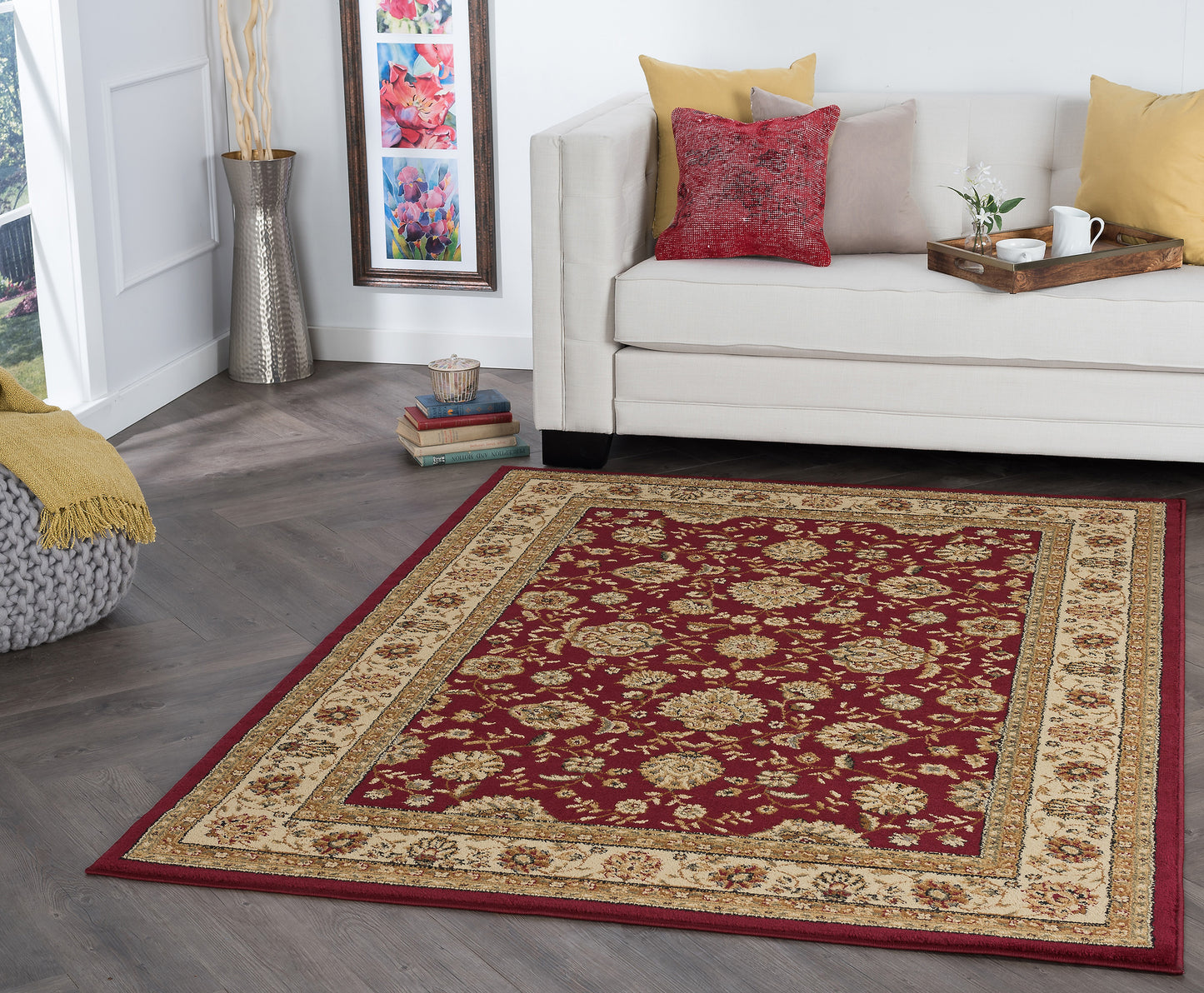 Tayse Floral Area Rug ELG51-Raleigh Traditional Cut Pile Indoor Polypropylene