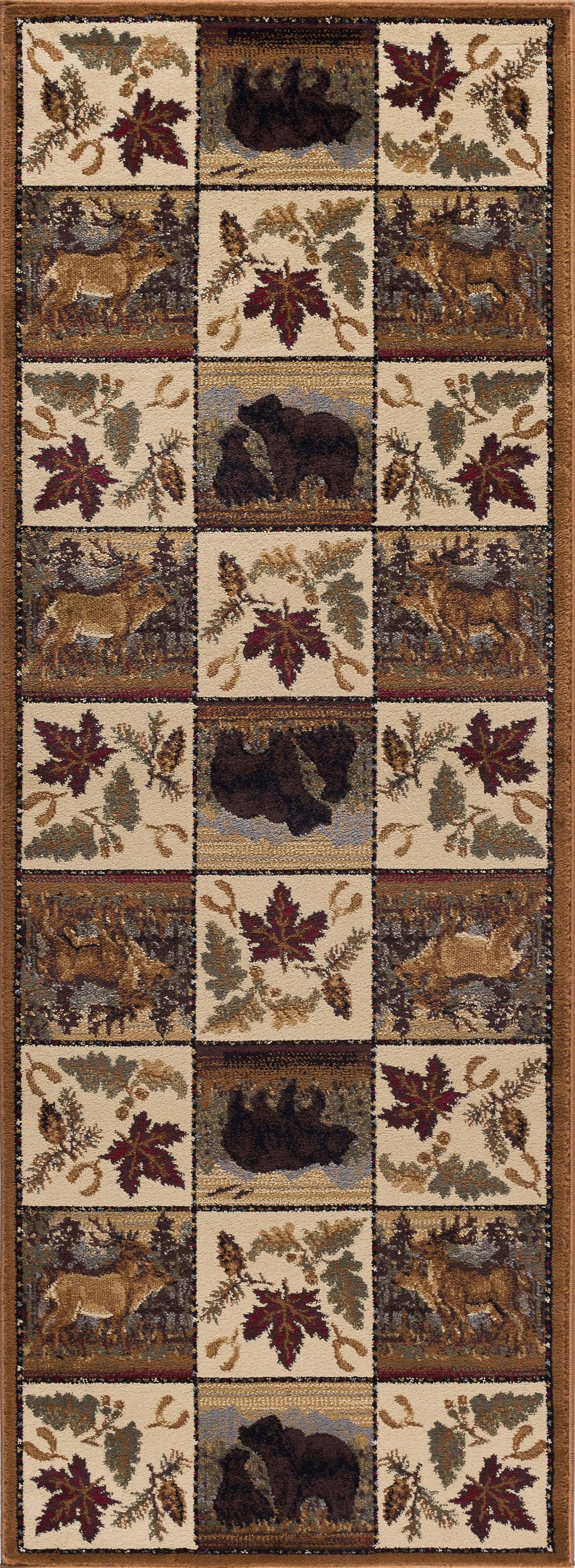 Tayse Lodge Area Rug NTR66-Portrait Wildlife Novelty Cut Pile Indoor Polypropylene