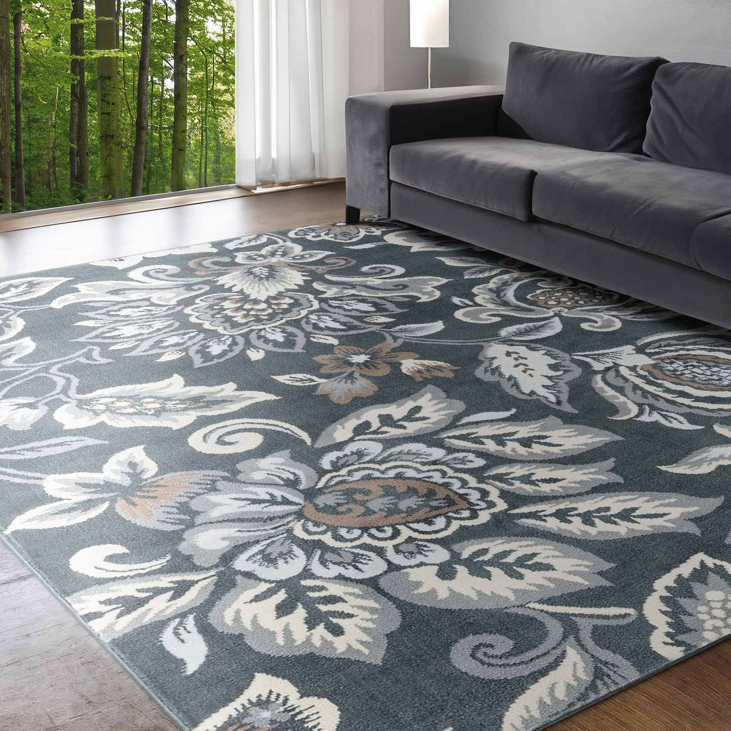 Tayse Floral Area Rug MDN42-Stella Traditional Cut Pile Indoor Polypropylene