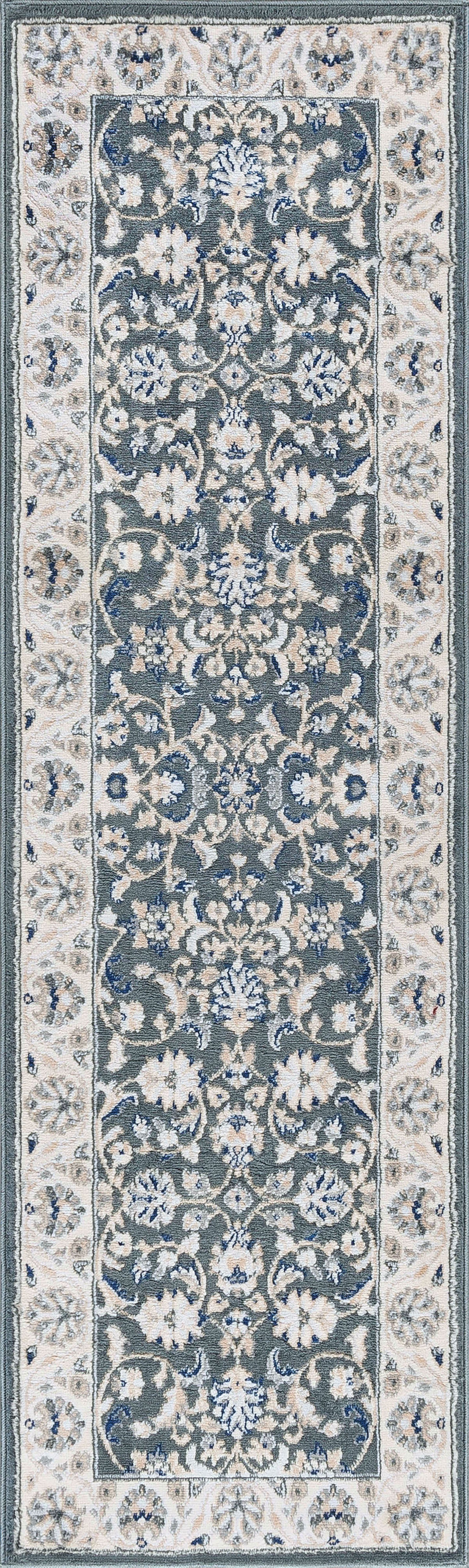 Tayse Floral Area Rug MDN46-Tessie Traditional Cut Pile Indoor Polypropylene