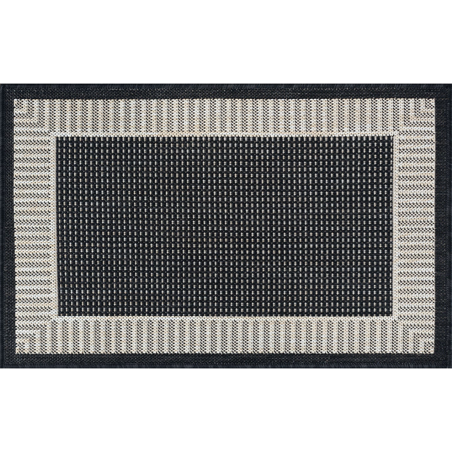 Tayse Striped Border Area Rug ECO11-Elgin Transitional Flat Weave Indoor/Outdoor Polypropylene