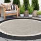 Tayse Solid Border Area Rug ECO12-Dania Transitional Flat Weave Indoor/Outdoor Polypropylene