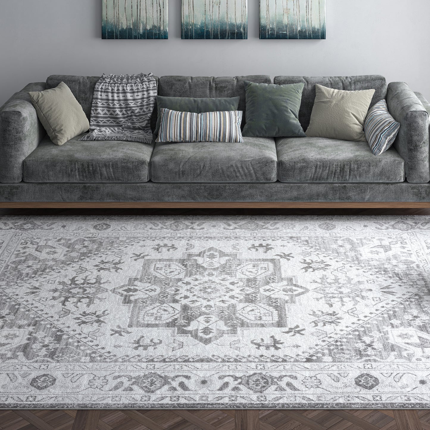 Tayse Medallion Area Rug NEX22-Roselyn Traditional Cut Pile Indoor Polypropylene