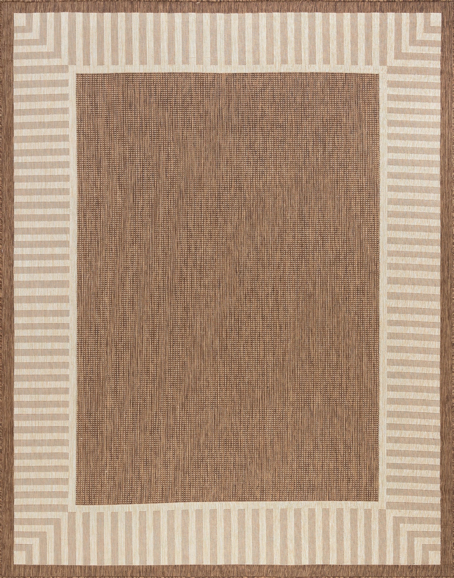 Tayse Striped Border Area Rug ECO11-Elgin Transitional Flat Weave Indoor/Outdoor Polypropylene