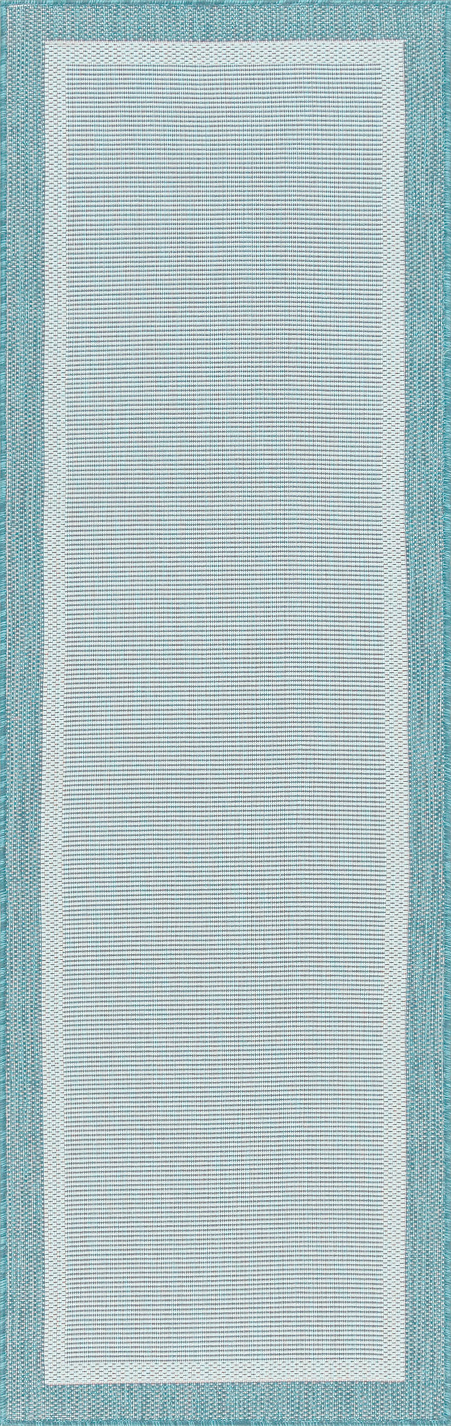 Tayse Solid Border Area Rug ECO12-Dania Transitional Flat Weave Indoor/Outdoor Polypropylene