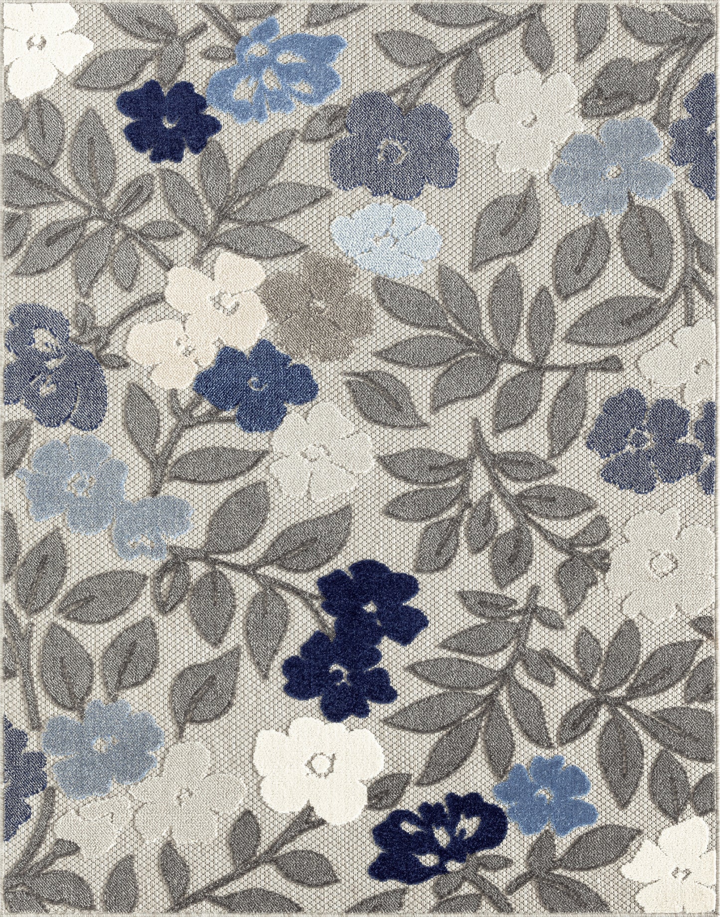 Tayse Floral Area Rug OAS15-Ostro Modern Cut & Flat Weave Indoor/Outdoor Polypropylene