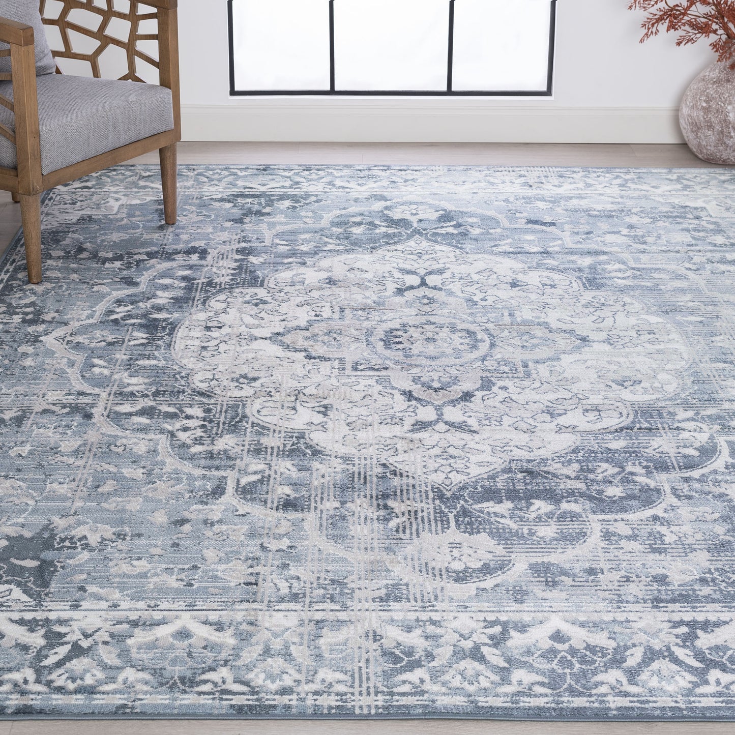 Tayse Medallion Area Rug NEX13-Harris Traditional Cut Pile Indoor Polypropylene