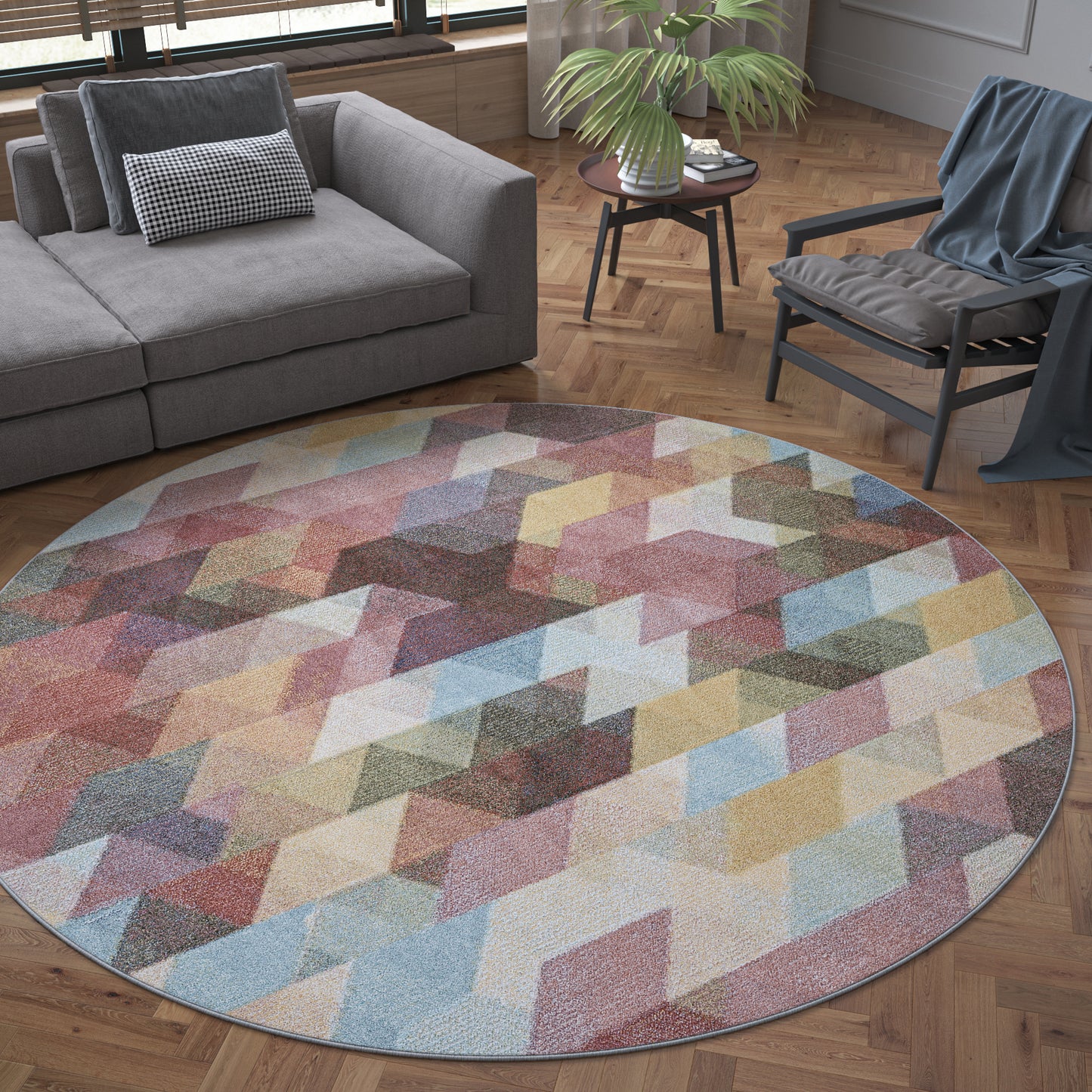 Tayse Abstract Area Rug REI19-Declan Contemporary Cut Pile Indoor Polypropylene