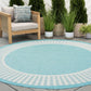 Tayse Striped Border Area Rug ECO11-Elgin Transitional Flat Weave Indoor/Outdoor Polypropylene