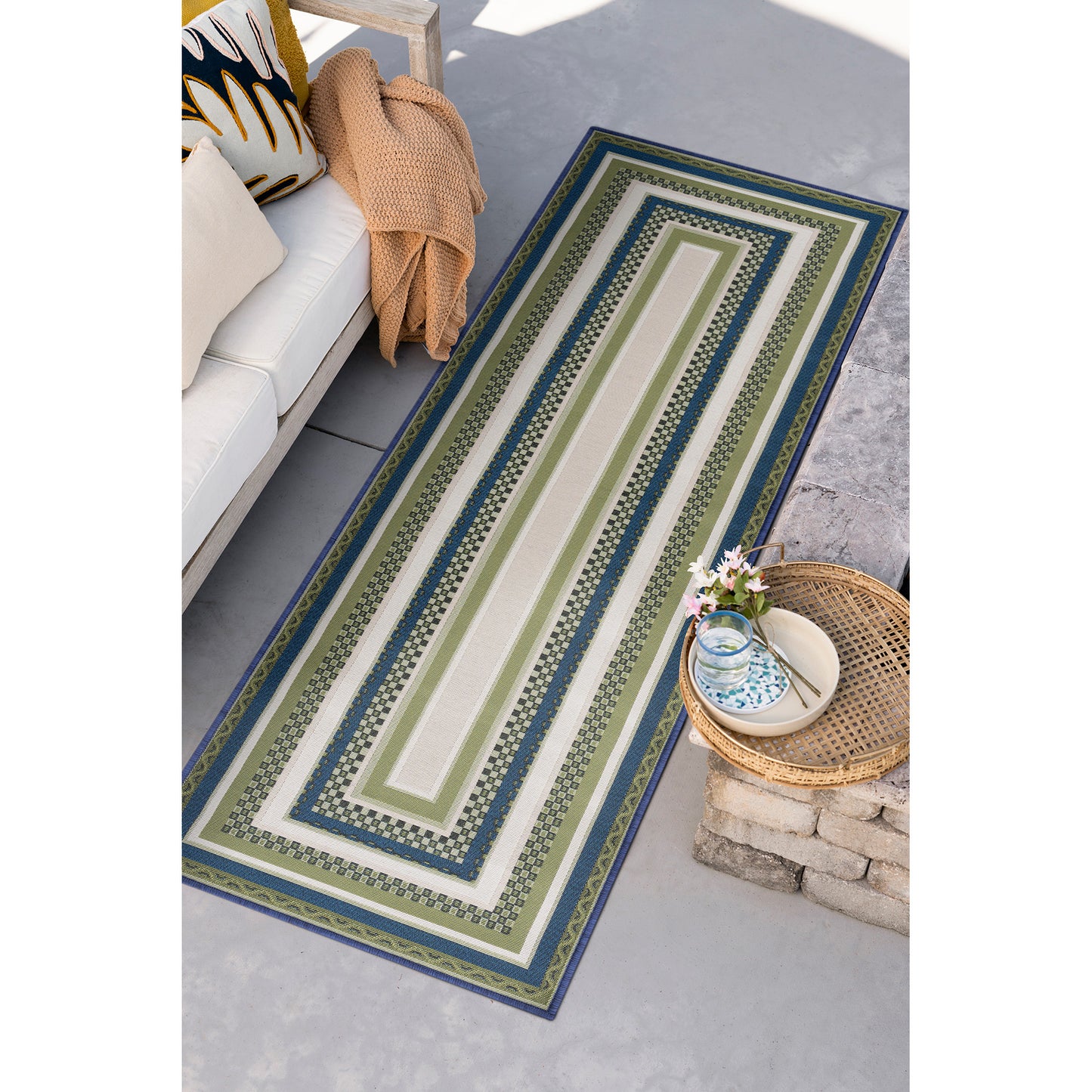 Tayse Border Area Rug STN12-Almus Contemporary Flat Weave Indoor Polypropylene