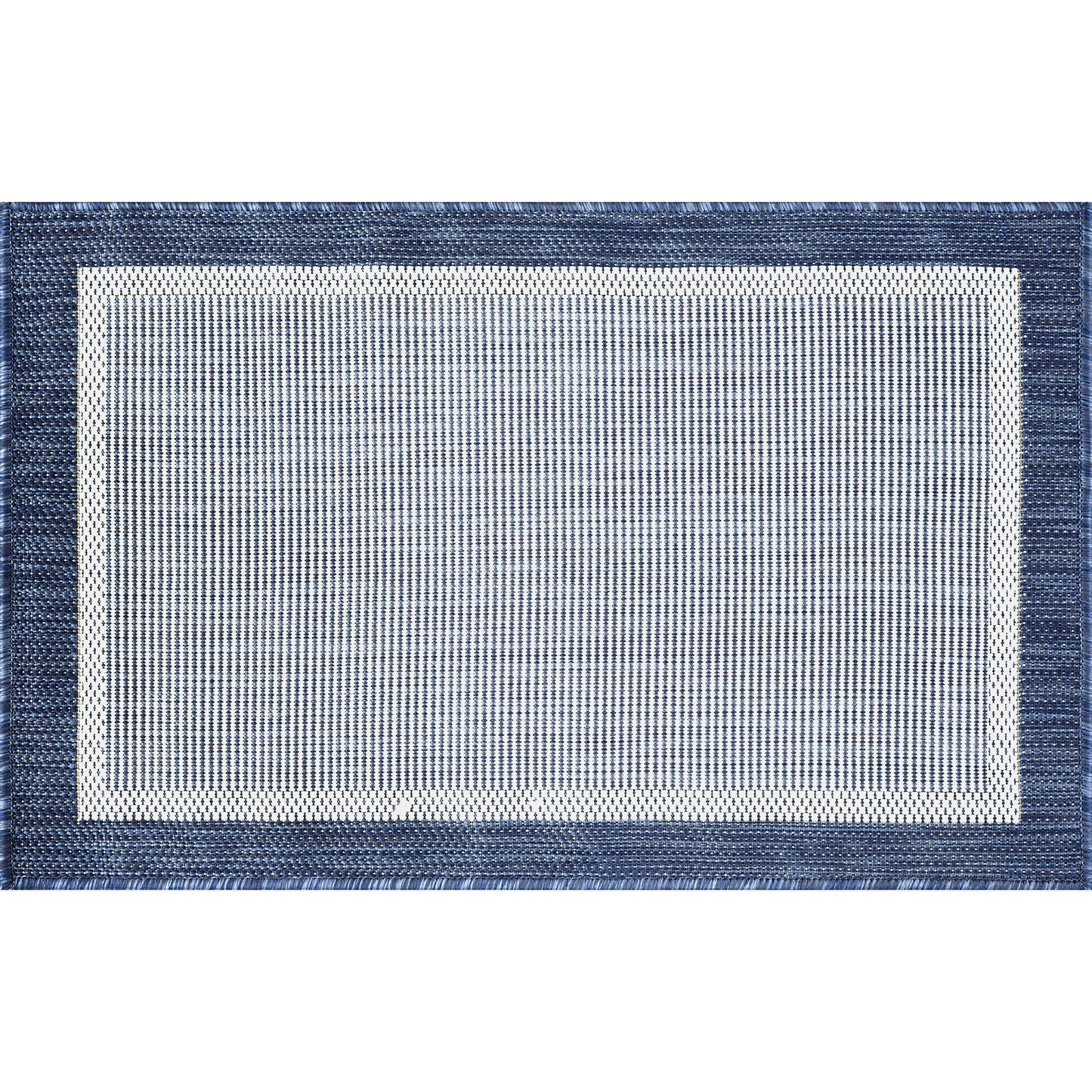 Tayse Solid Border Area Rug ECO12-Dania Transitional Flat Weave Indoor/Outdoor Polypropylene