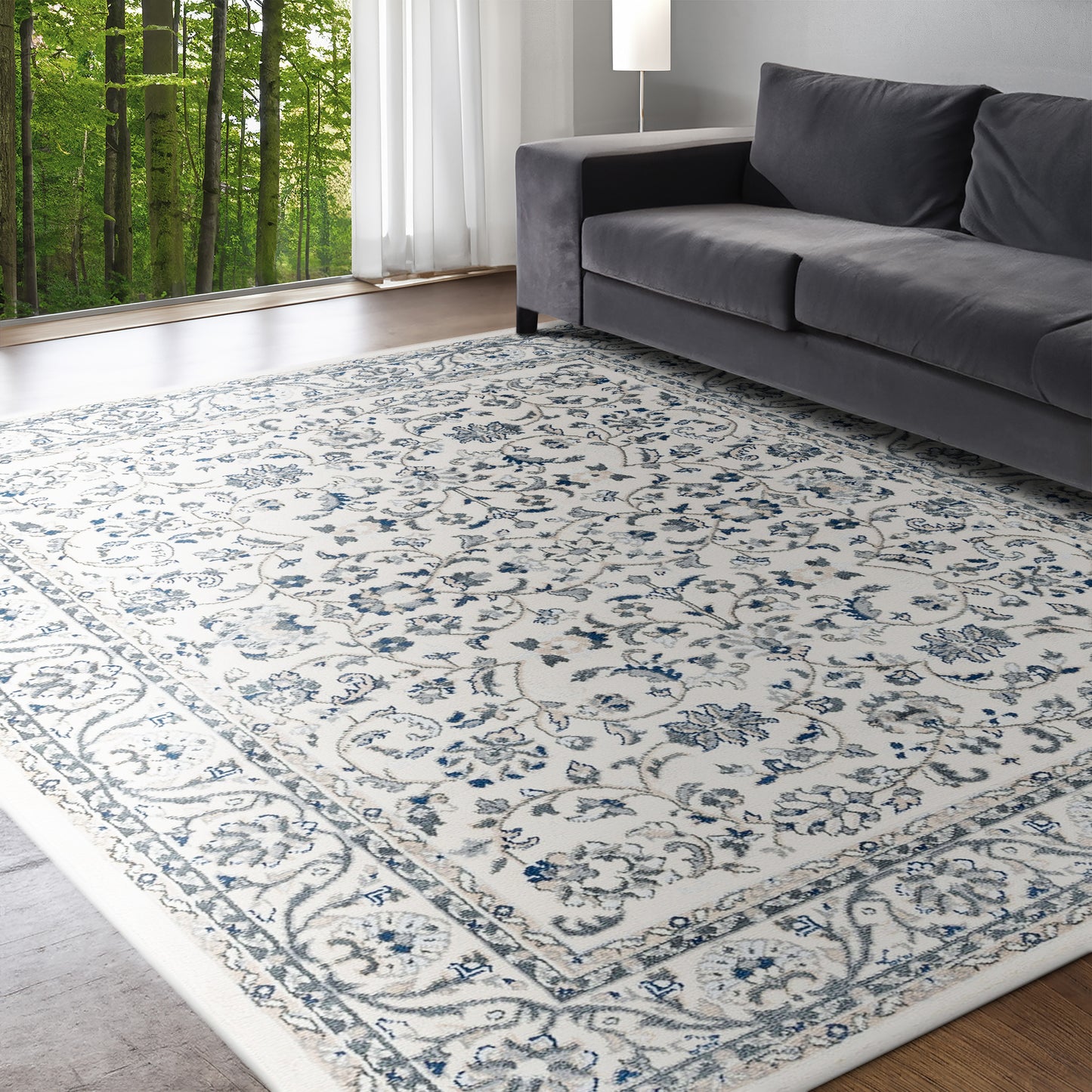 Tayse Floral Area Rug MDN46-Tessie Traditional Cut Pile Indoor Polypropylene