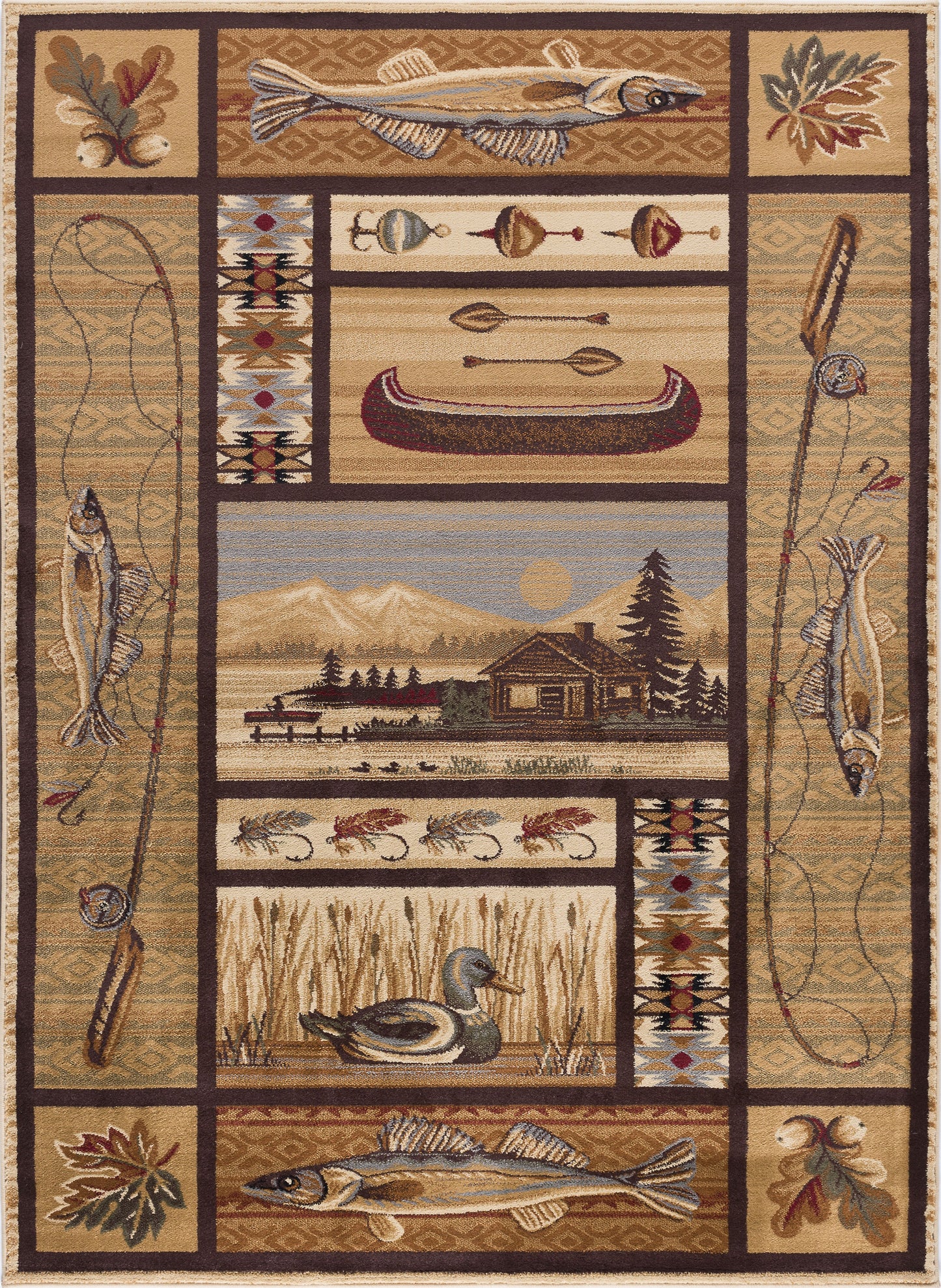 Tayse Lodge Area Rug NTR66-Lodge Retreat Novelty Cut Pile Indoor Polypropylene