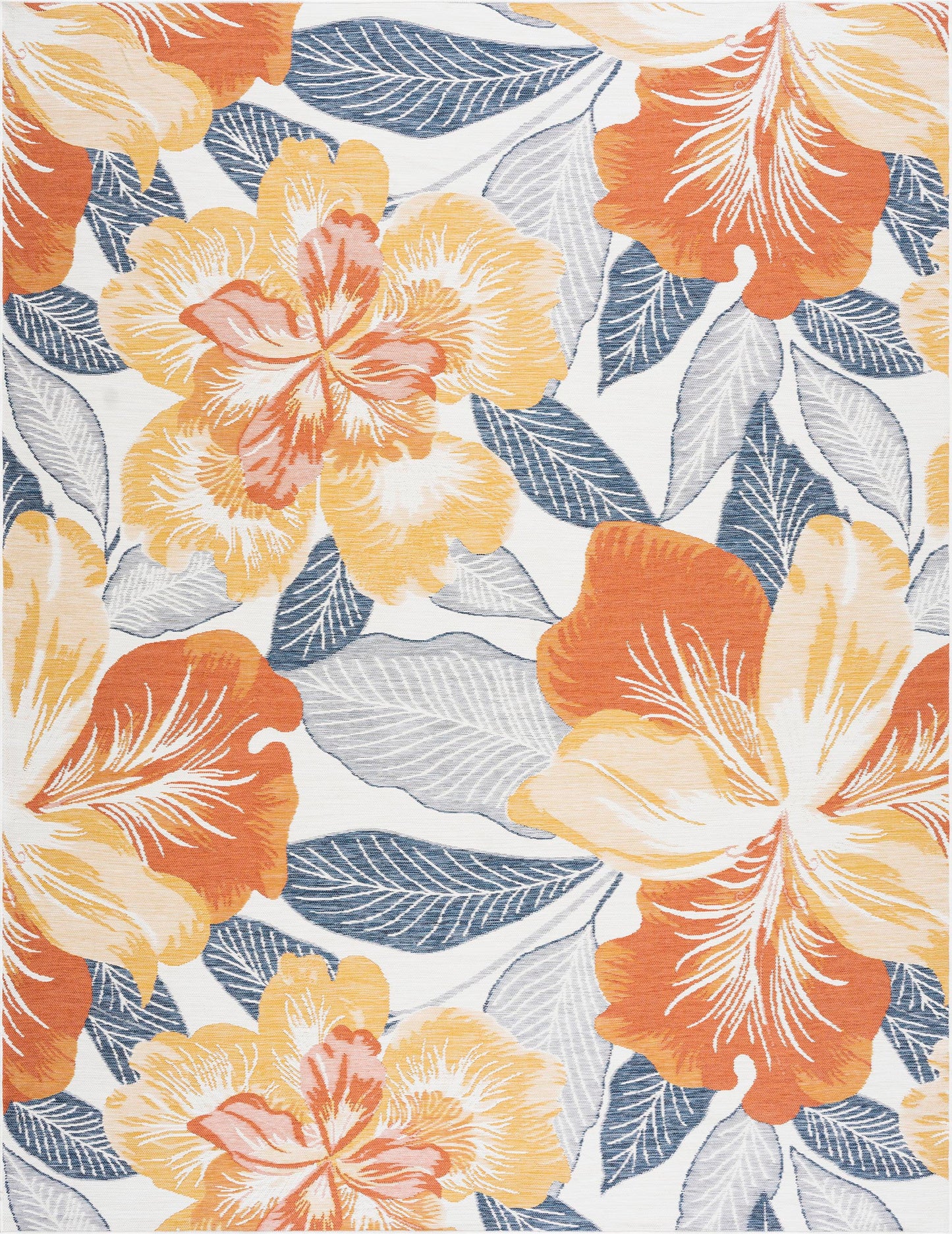 Tayse Floral Area Rug FLO14-Ramon Contemporary Flat Weave Indoor/Outdoor Polypropylene