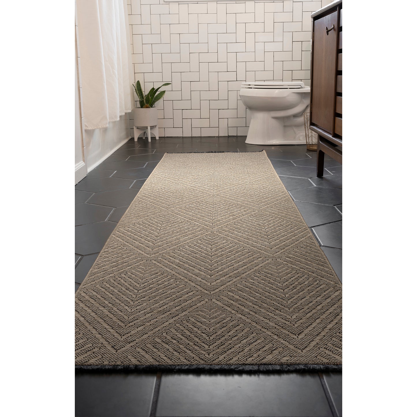 Tayse Diamond Area Rug ALM17-Alice Transitional Flat Weave Indoor Polyester & Cotton