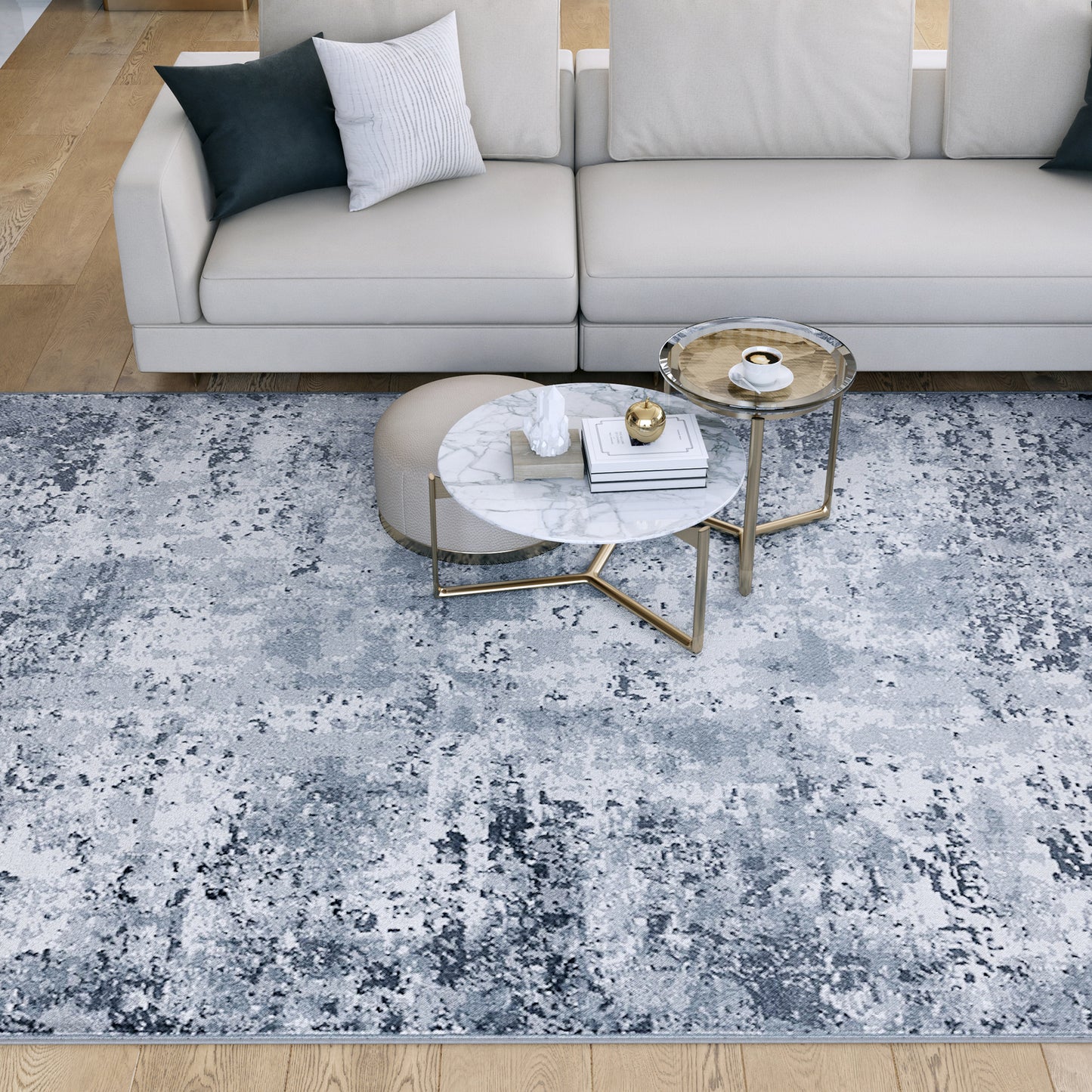 Tayse Abstract Area Rug NEX20-Geil Contemporary Cut Pile Indoor Polypropylene