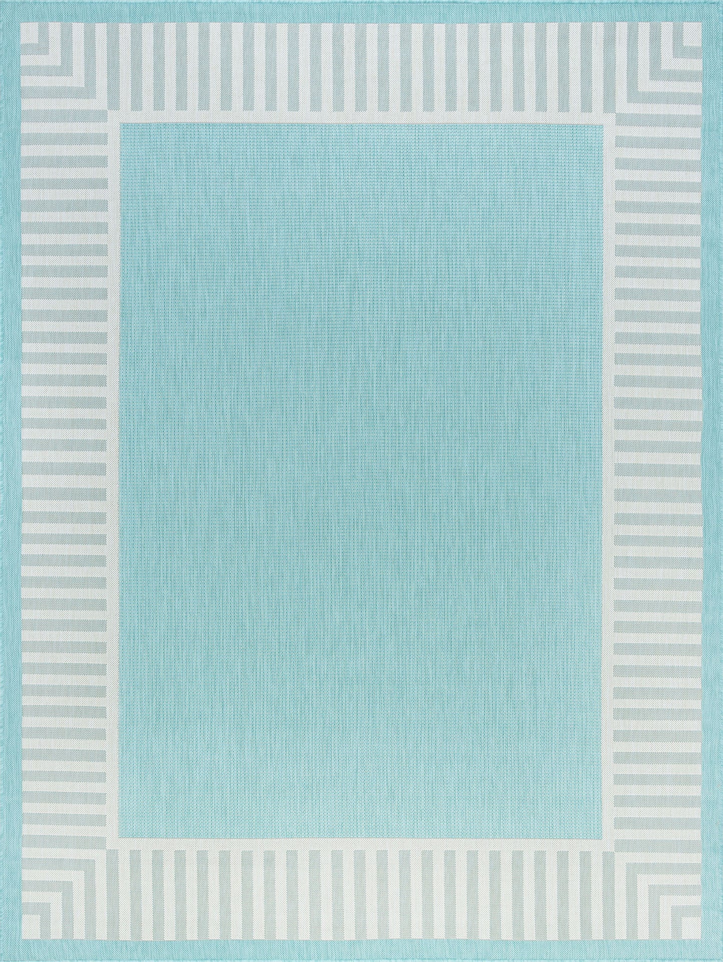 Tayse Striped Border Area Rug ECO11-Elgin Transitional Flat Weave Indoor/Outdoor Polypropylene